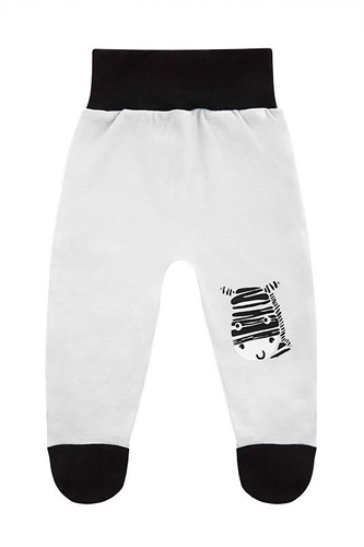 Komplet Body krótki rękaw + Półśpioch "Zebra" Terjan - biały