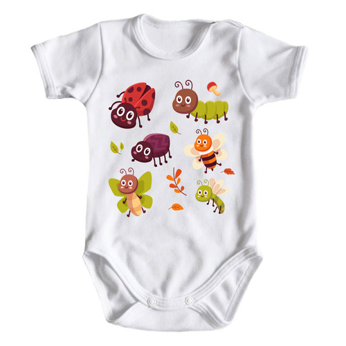 "SŁODKIE OWADY" Body krótki rękaw Moocha biały