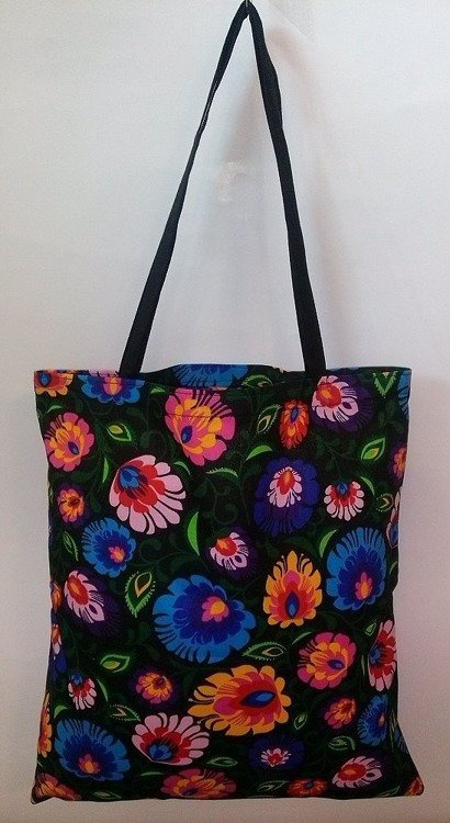 Kwiatki wzór serwetki torba bawełniana na zakupy szary