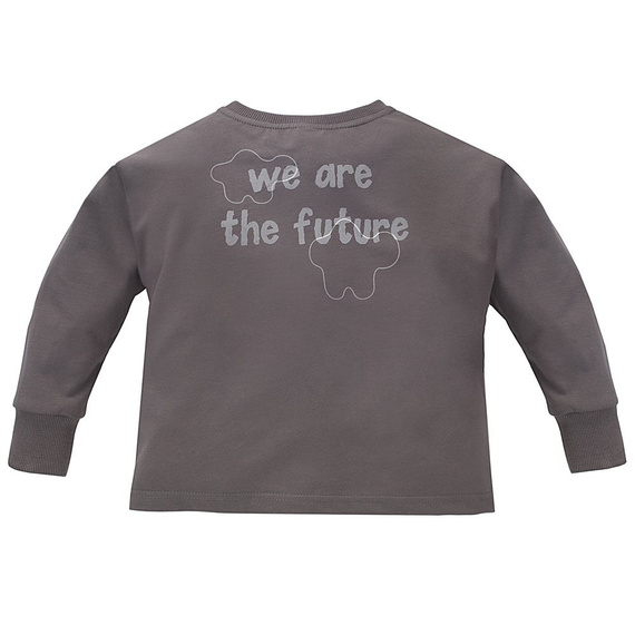 Teo Bluzka dla chłopca z kieszonką Pinokio - grafit