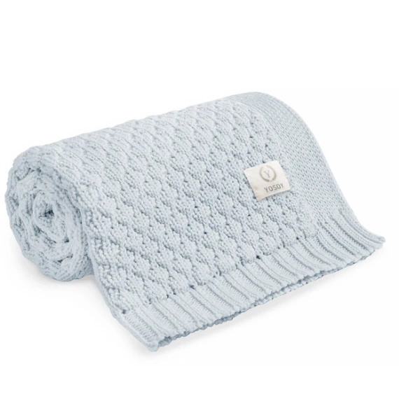 Bubbles Koc z wełny merino Yosoy błękitny – naturalny, hipoalergiczny, dwustronny