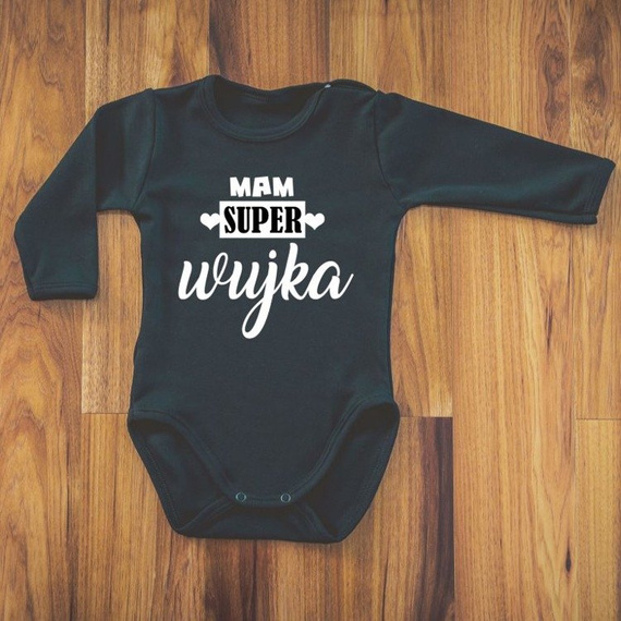 Body długi rękaw "mam SUPER wujka" Moocha białe