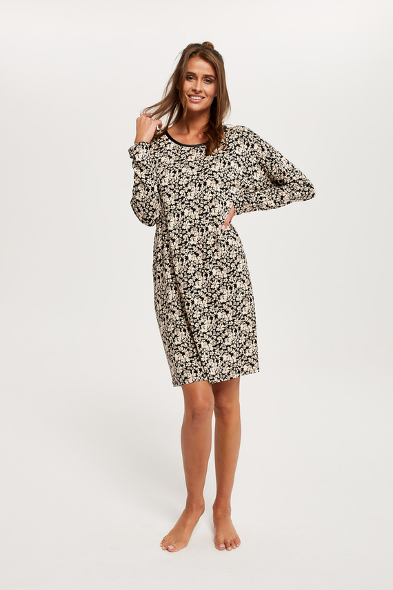 Gujana Damska koszula nocna długi rękaw Italian Fashion - druk