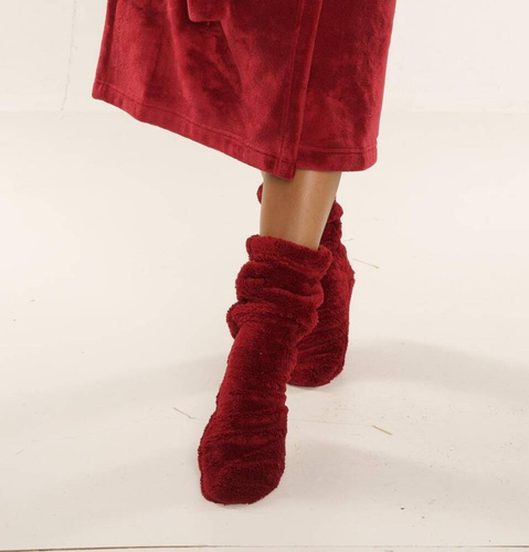 553/554 Wellsoft Gładkie skarpetki do spania De Lafense - bordo