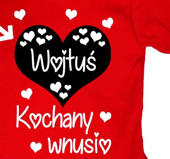 "KOCHANY WNUSIO z imieniem" Body długi rękaw Moocha biały