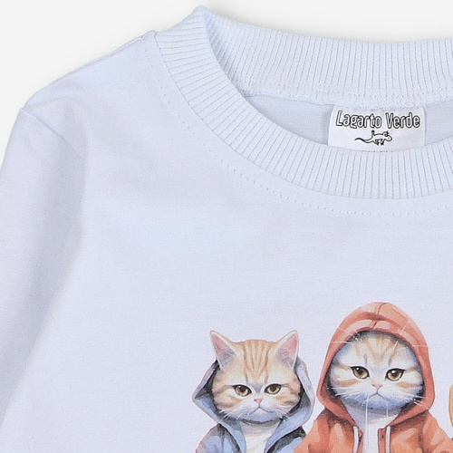 KAR-1010/BIA Bluzka chłopięca z długim rękawem Lagarto Verde biały 