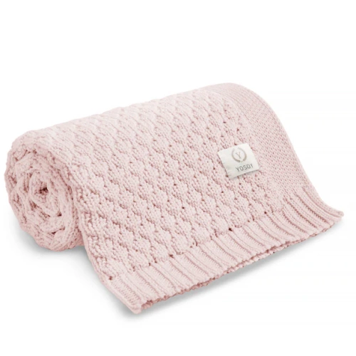 Bubbles Koc z wełny merino Yosoy pudrowy róż – naturalny, hipoalergiczny, dwustronny