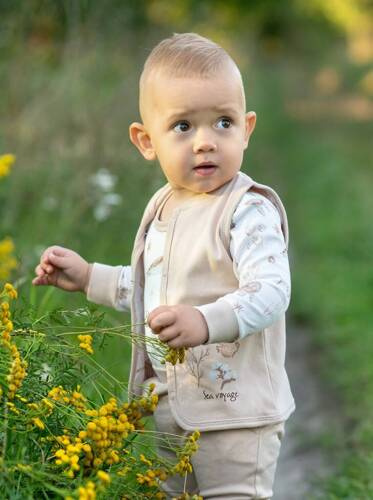 Turtles Kamizelka z bawełny organicznej Nini beżowy