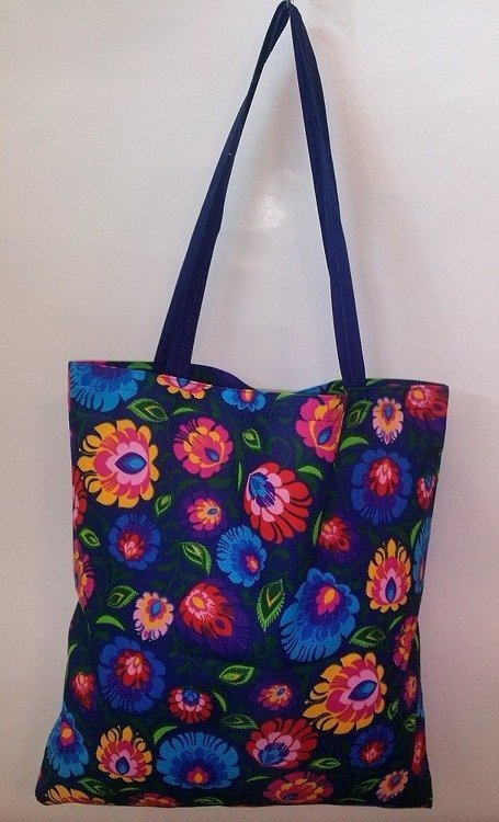 Kwiatki wzór serwetki torba bawełniana na zakupy szary