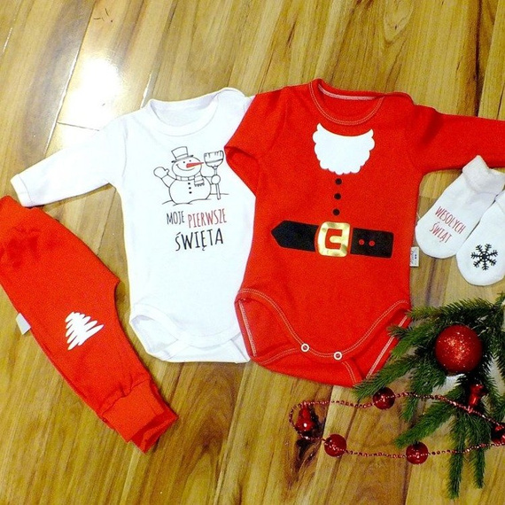 K1 Zestaw świąteczny 2xbody, spodnie, skarpetki Moocha