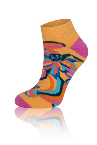  S141S Zanzi Skarpetki stopki Italian Fashion - tuskusowy/żółty/różowy