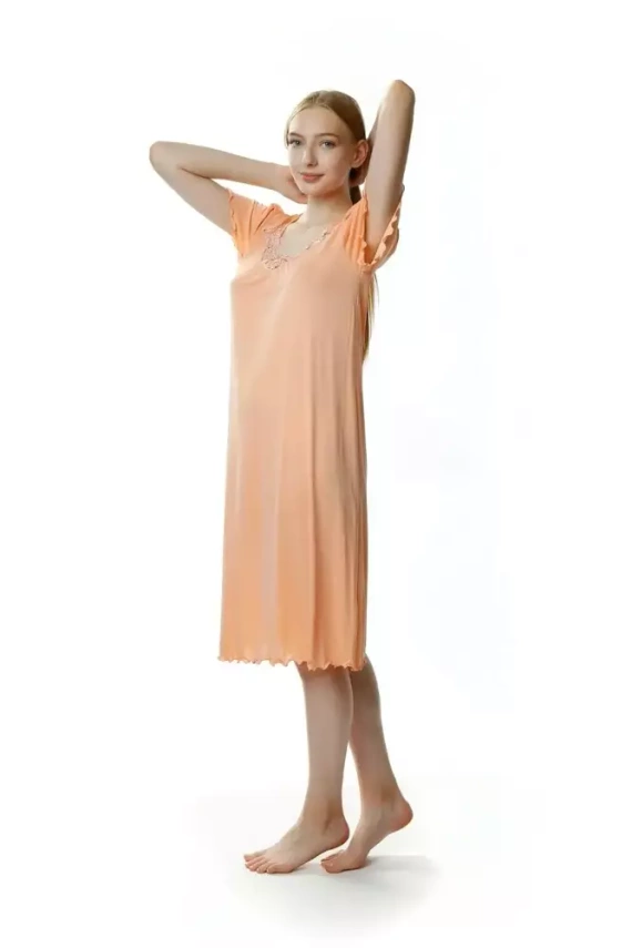 4112 Beatriz halka koszula nocna damska Mewa morelowy