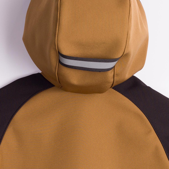 229020 Nicol Kurtka softshell chłopięca polar kaptur odblask- oliwkowa