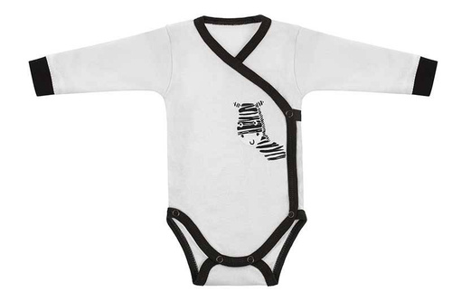 Komplet Body długi rękaw + Półśpioch "Zebra" Terjan - biały