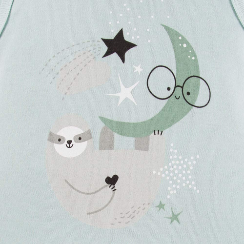 Mellow Śpiochy niemowlęce z nadrukiem Ewa Klucze- mięta