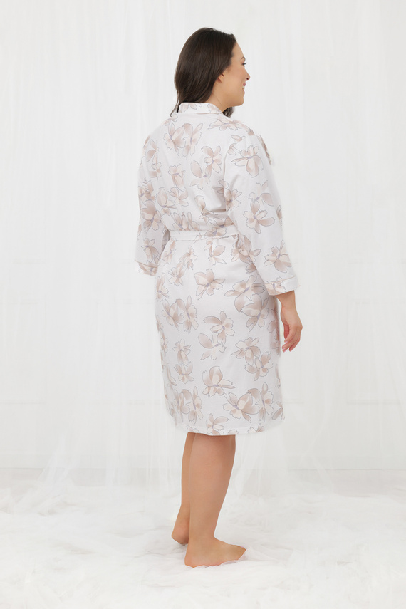 Szlafrok damski Arola Italian Fashion – bawełna, rękaw 3/4, wiązany