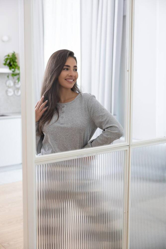 Sensis Vesper Piżama damska - szary-śmietankowy