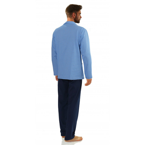 2210/15 Rozpinana Piżama Męska Sesto Senso - granatowy