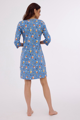 485/383 Owls 3 Koszula rozpinana Cornette niebieski