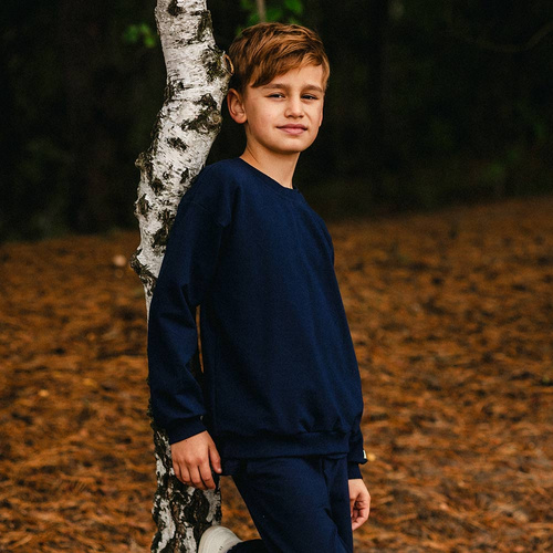 Simply Comfy Bluza dziecięca Eevi – oversize, 100% bawełna, granatowa