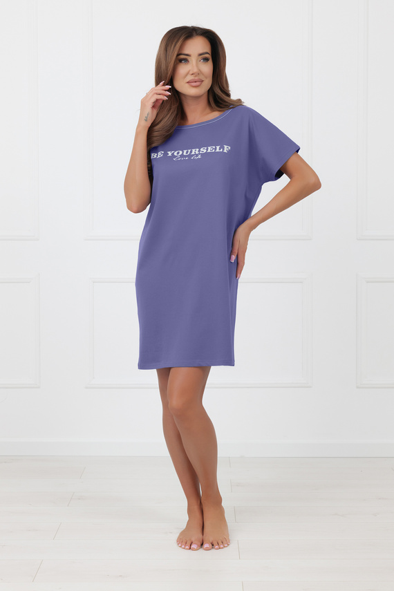 Koszula nocna damska Rima Italian Fashion 100% bawełna krótki rękaw-jeansowy