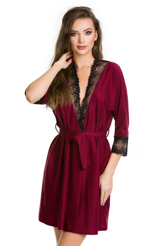 05093 Szlafrok damski Mediolano - burgund 