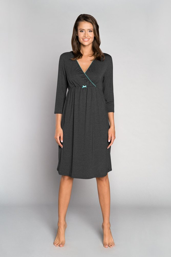 Sonata ciążowa i do karmienia 3/4 rękaw Italia Fashion - ciemny melanż/łosoś 