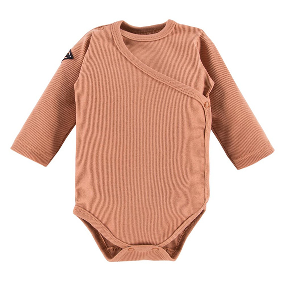 Jump Body rozpinane z długim rękawem prążkowane Eevi - beżowy