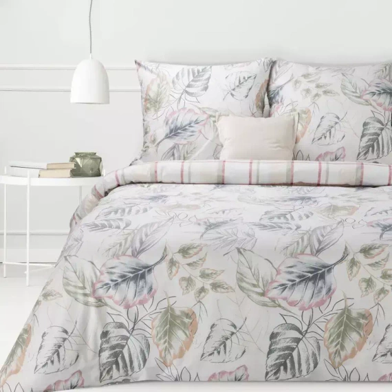 Sara 26 Pościel bawełniana Liście Eurofirany szary