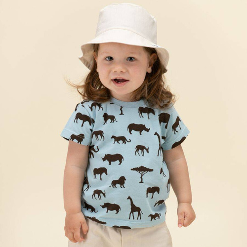 Safari T-shirt z nadrukiem Pinokio - afryka niebieski