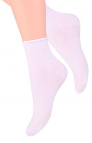 art.125 Bamboo Skarpety damskie Steven - 002 białe