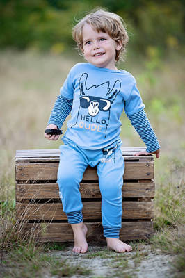 10227 "Hello Dude" Spodnie niemowlęce Makoma niebieski