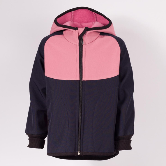 229040 Nicol Kurtka dziecięca softshell polar kaptur odblask- różowa