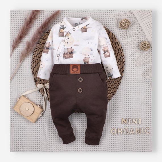 ABN-5651 Bawełniane body kopertowe Balloon Friends Nini organic 100% PL produkcja