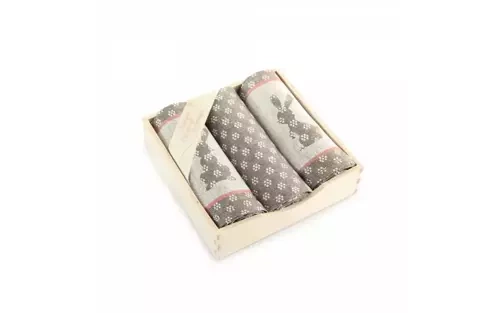 8525/9 Komplet ścierek kuchennych w drewnianym pudełku Zwoltex brązowy