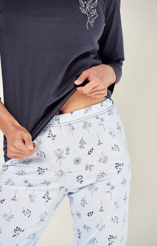 2973 Magnolia Piżama Damska Taro - granatowy