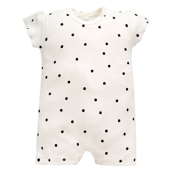 Tres Bien Rampers niemowlęcy Pinokio - ecru groszki