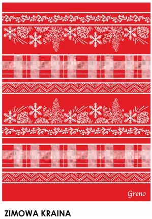 Zimowa Kraina Koc świąteczny czerwony Glamour Greno – bawełniano-akrylowy, ciepły i miękki