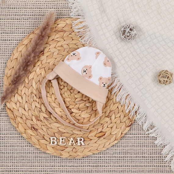 ABN-5366 Sweet Bears Czapka z bawełny organicznej Nini