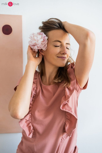 Milky Waves bluzka do karmienia z krótkim rękawem Milk&Love herbal rose