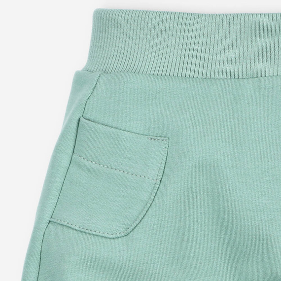 ABN-4517/ZIE Spodnie dresowe kieszonka z bawełny organicznej Nini zielony