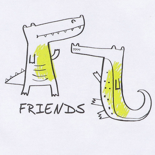 Crocodiles T-shirt niemowlęcy z bawełny organicznej Nini biały