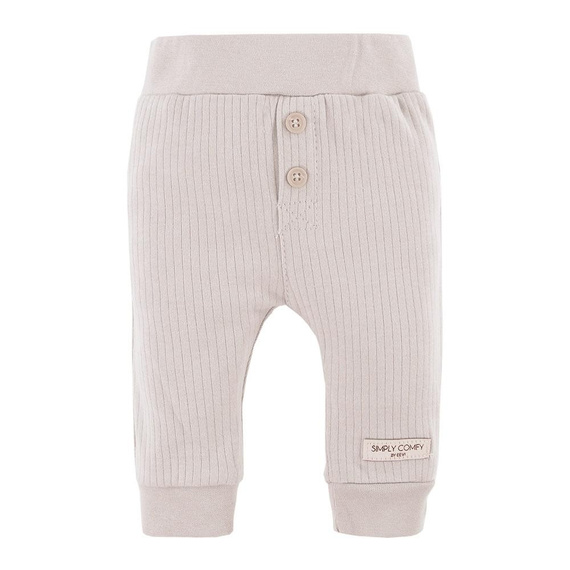Simply Comfy Legginsy bawełniane z guzikami Eevi - beżowy