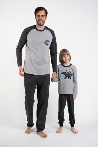 Morten Piżama chłopięca Italian Fashion melanż/c.melanż