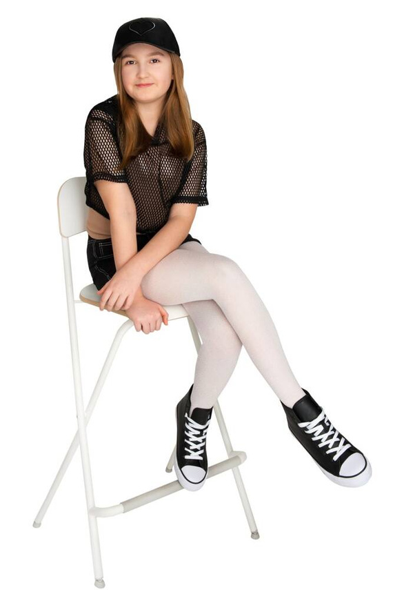 RM010 Viki  Rajstopy dziewczęce brokat Noviti- biały