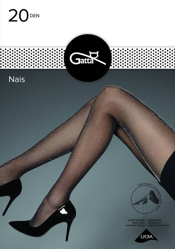 Nais Rajstopy Damskie Lurex 20 den Gatta -czarny