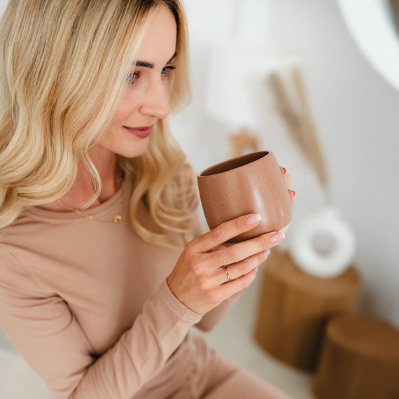 Eevi for Women Bluzka Damska z Długim Rękawem beżowa – Bawełna + Modal, Elegancka, Komfortowa