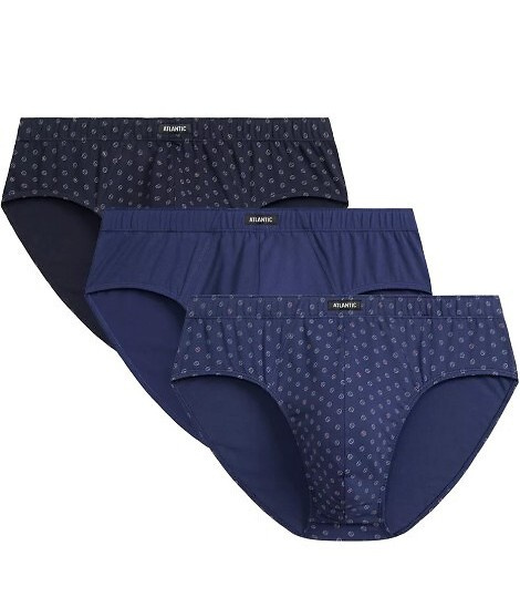  3MP-188 Classic Slipy męskie Atlantic - granatowy-niebieski