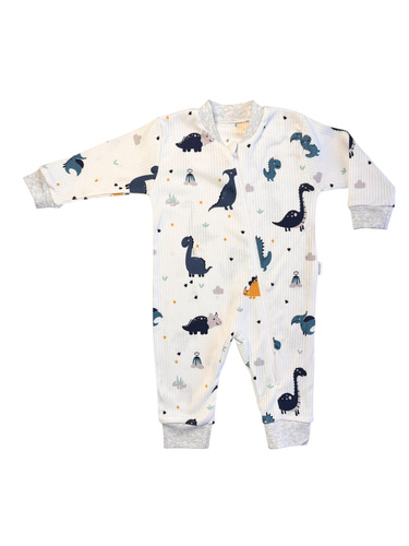 Pajacyk niemowlęcy bez stópek Mamatti PS15541 – w dinozaury, zapinany na zamek