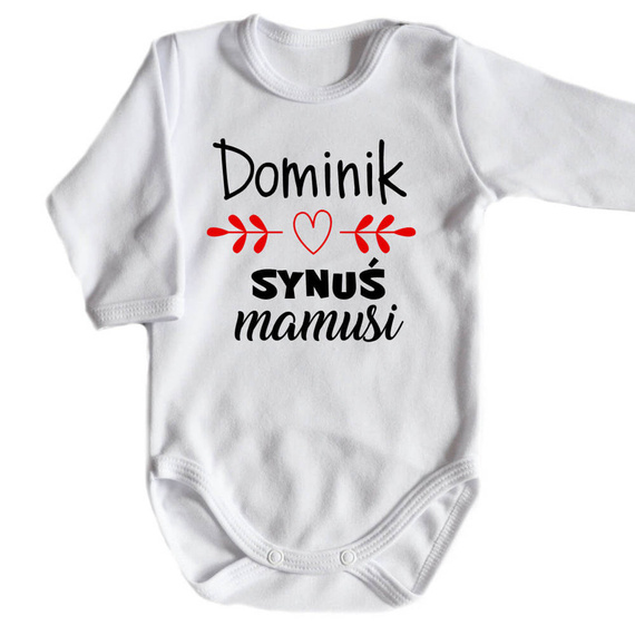 Body długi rękaw "Synuś mamusi z imieniem" Moocha czarny